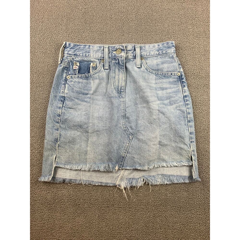 Y2K AG Adriano Goldschmied Skirt Women 24 Blue The Sandy Distressed Grunge